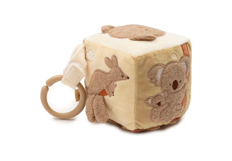 Jollein - Activity Cube – Kangaroots | Zachte Activiteitenkubus voor Baby’s