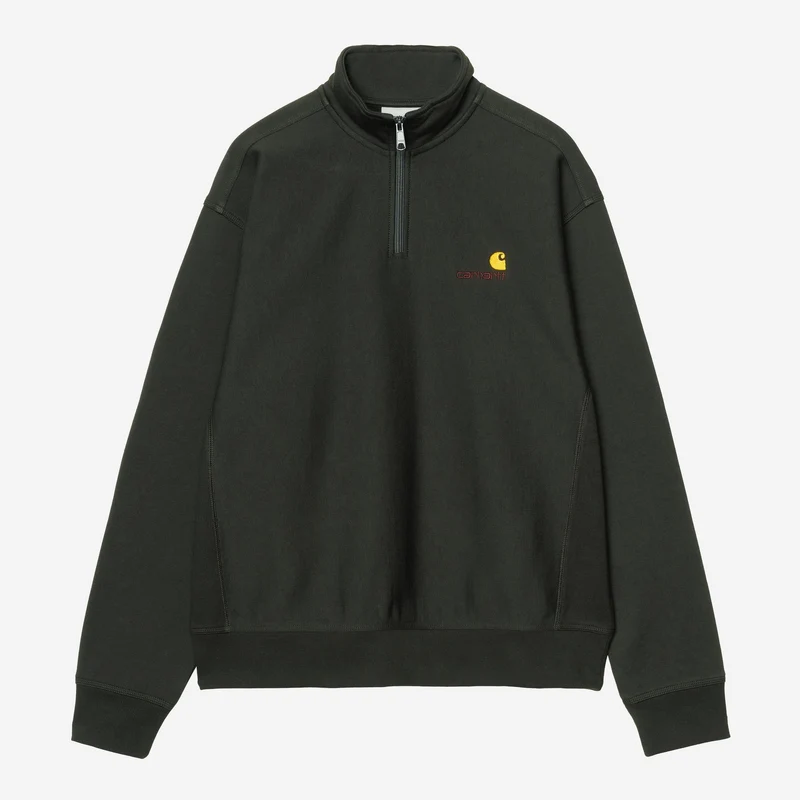 Carhartt WIP Heren halve rits American Script Sweatshirt | Raven