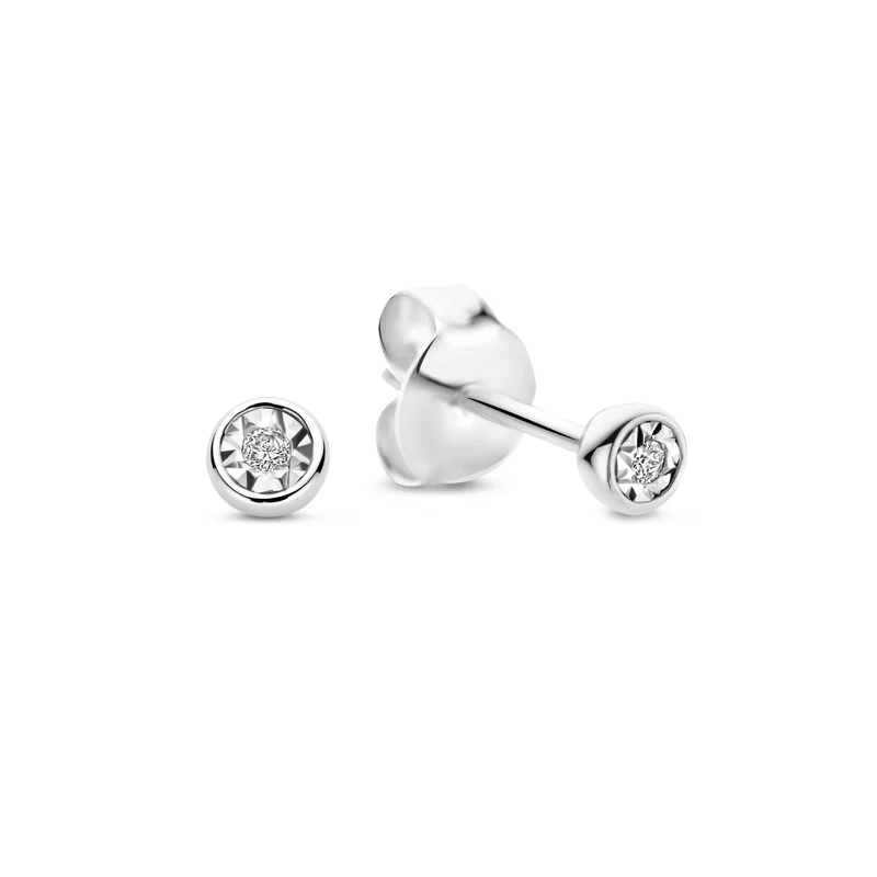 Isabel Bernard De La Paix Inaya 14 Karaat Witgouden Oorknoppen | Diamant 0.02 ct | IBD360023