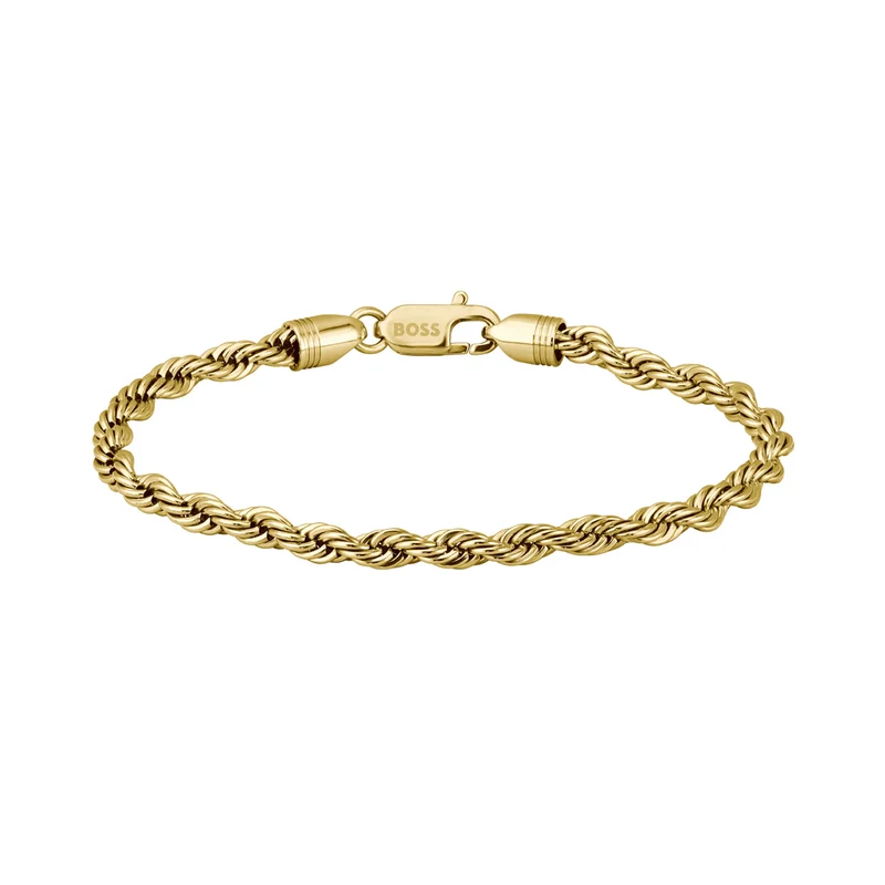Hugo Boss Roestvrij Staal Goudkleurige Heren Schakelarmband HBJ1580810M
