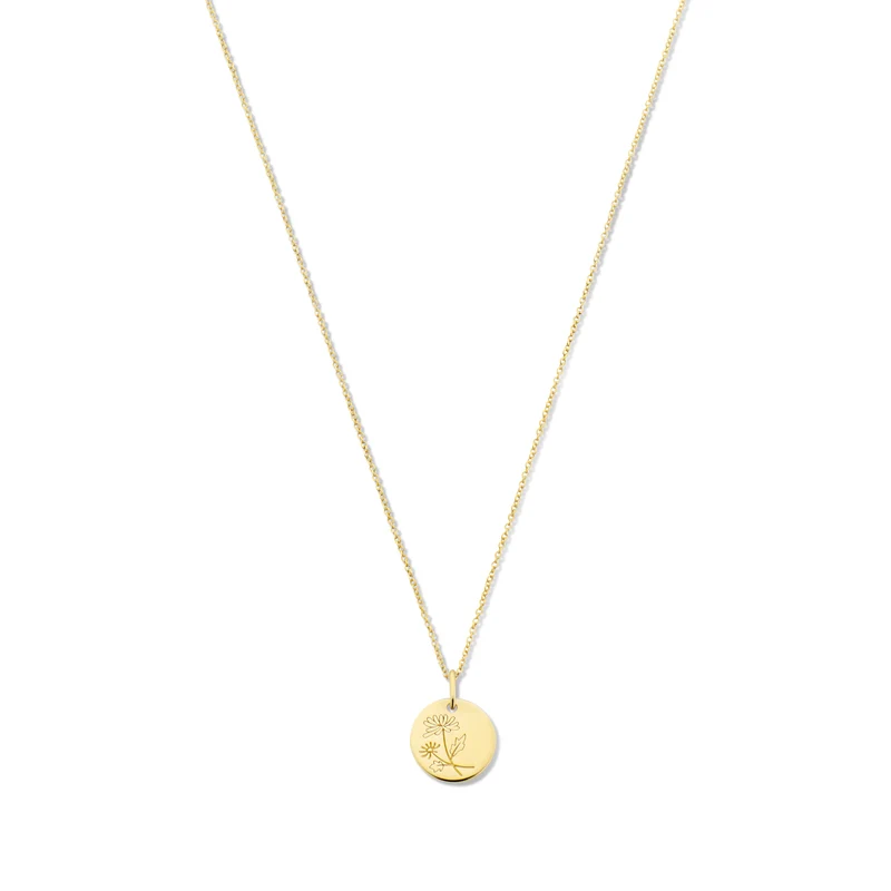 Violet Hamden Venus 925 Sterling Zilveren Gold Plated Ketting met Geboortebloem VH340025-AUG