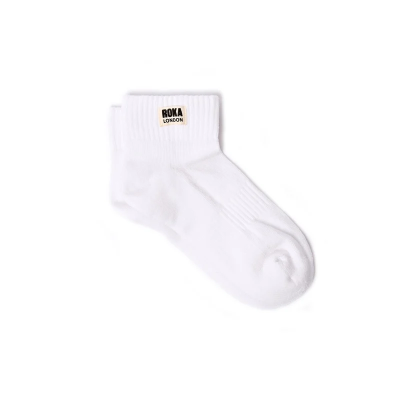 ROKA Wembley biologische katoenen crop sokken | Off White