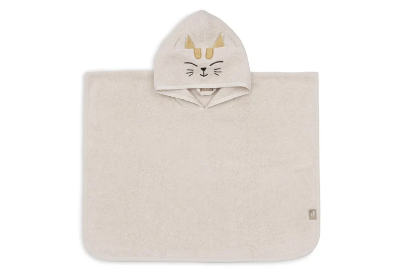 Jollein - Bath Poncho Terry – Charlie Cat | Zachte Badponcho voor Peuters & Kleuters