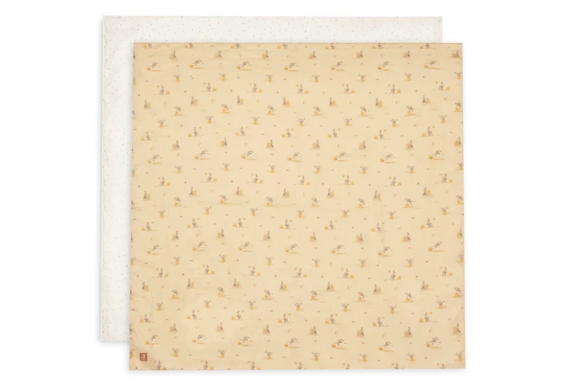 Jollein - Swaddle Muslin 115×115 cm – Kangaroots (2‑Pack) | Extra Grote Hydrofiele Doeken voor Baby’s