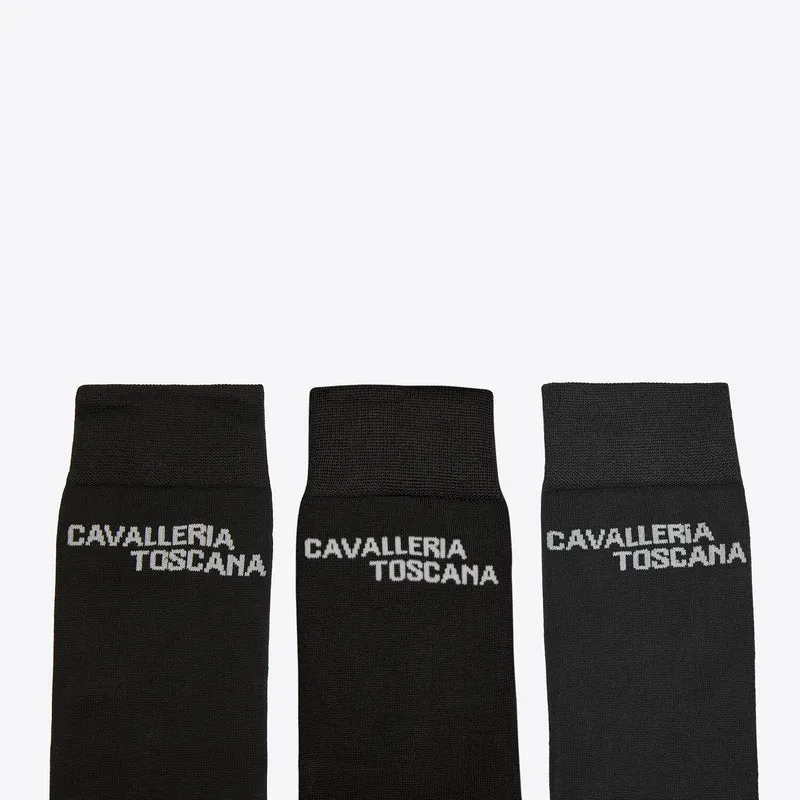 Cavalleria Toscana Jacquard Logo Socks - 3 Pack