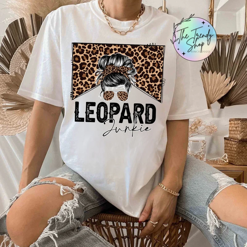 LEOPARD JUNKIE TEE OR CREW