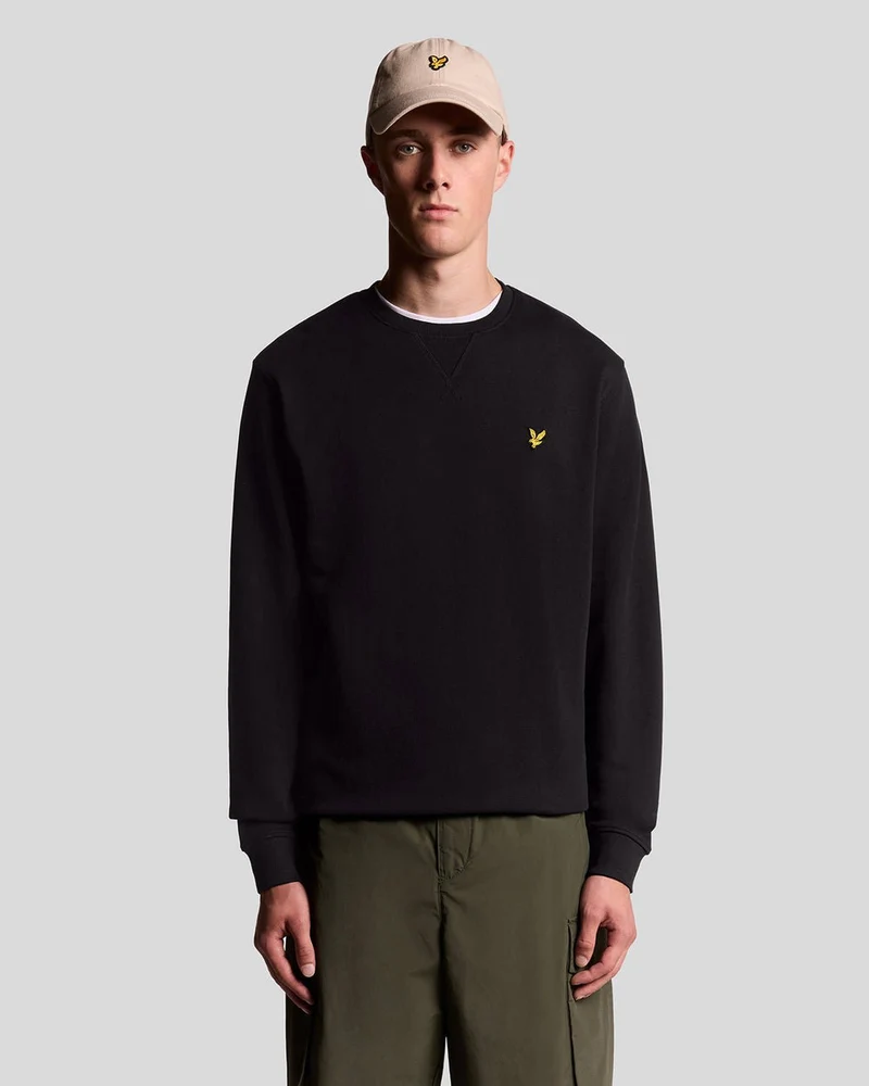 Lyle & Scott Heren sweatshirt met ronde hals | Gitzwart