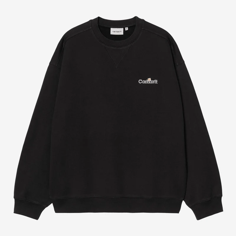 Carhartt WIP Heren WIP Label Sweatshirt | Zwart