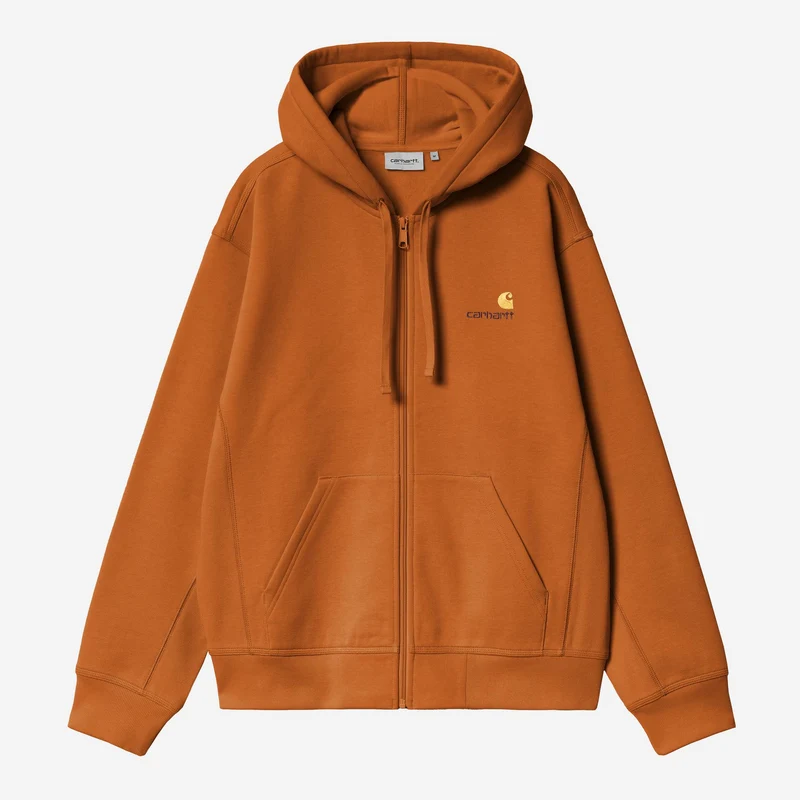 Carhartt WIP HEREN American Script Jas met ritssluiting en capuchon | Sienna