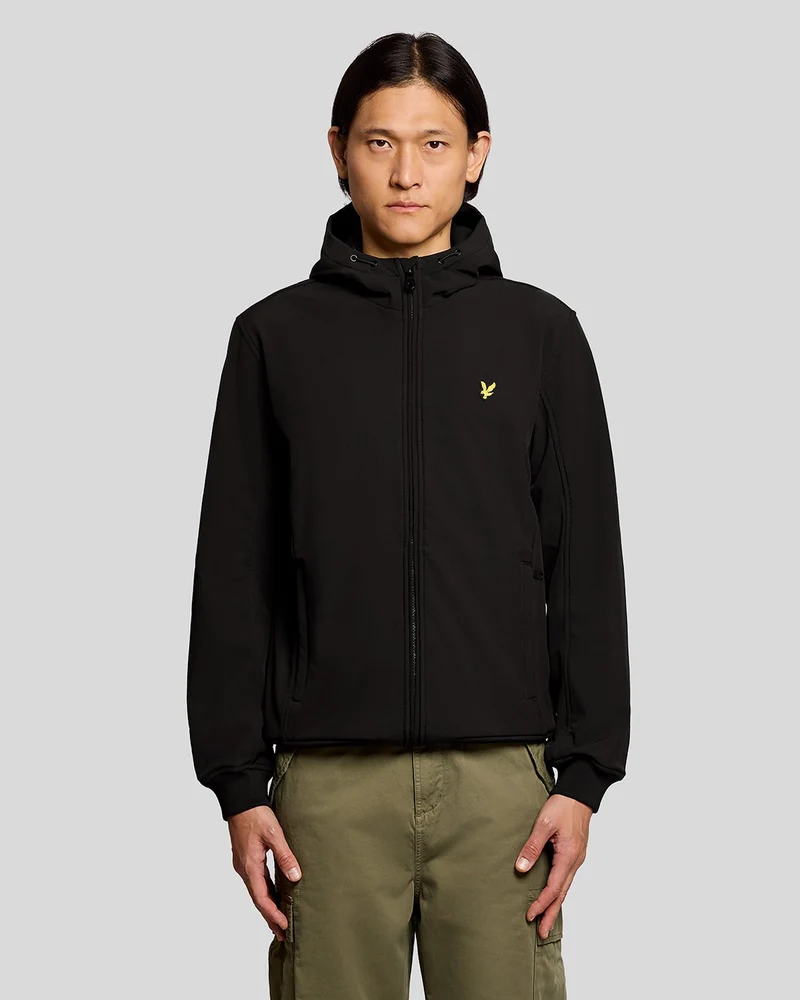 Lyle & Scott Heren fleecegevoerde softshelljas | Gitzwart