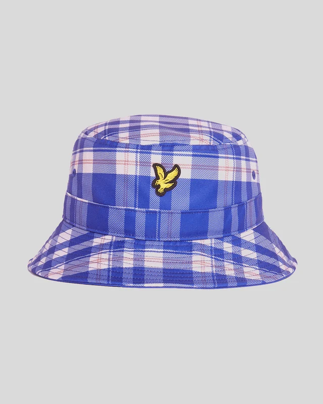 Lyle & Scott Schotse bucket hat | Nu blauw