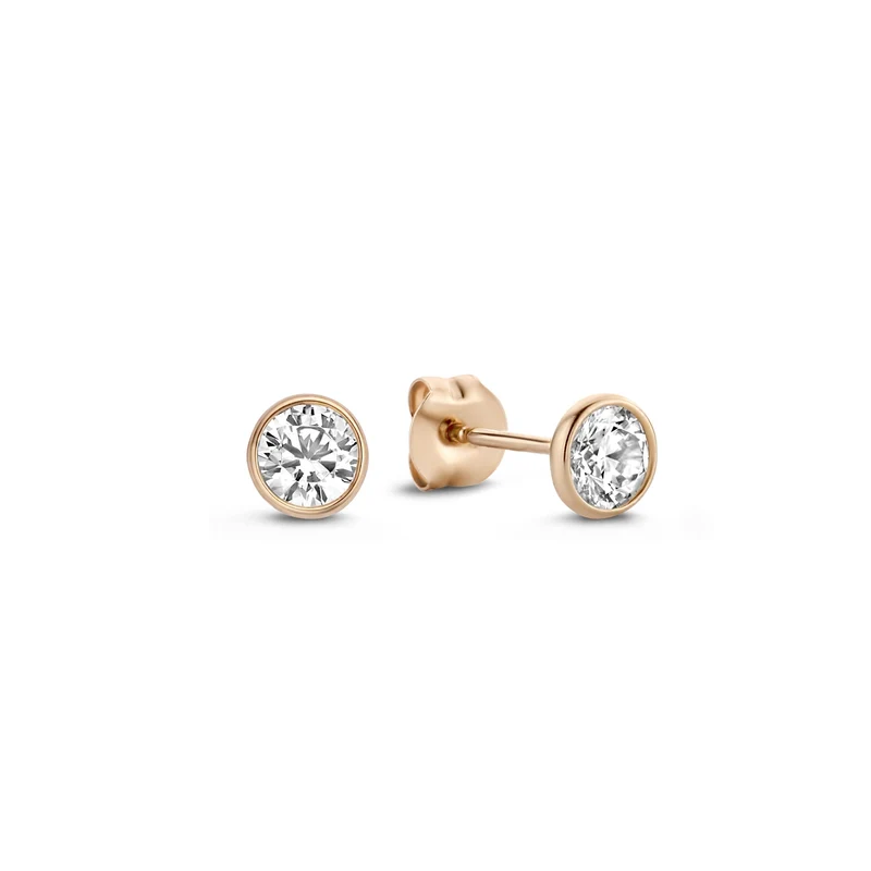Isabel Bernard La Concorde Juliette 14 Karaat Roségouden Oorknoppen IB360209