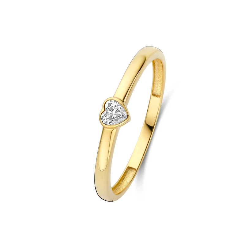 Isabel Bernard Rivoli Amore 14 Karaat Gouden Stacking Ring Met Zirkonia Steentje IB330109-50