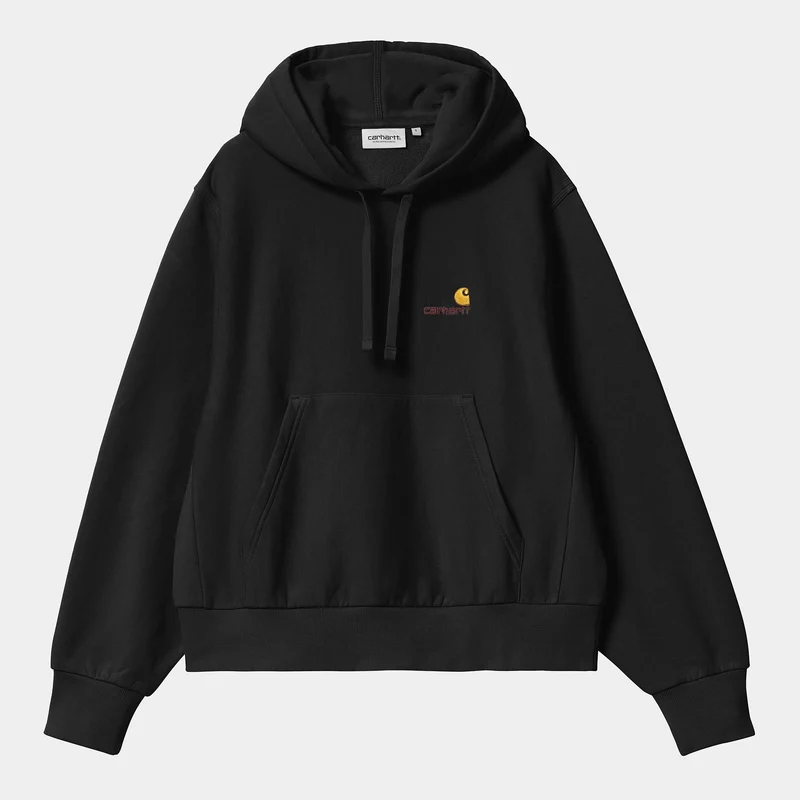 Carhartt WIP DAMES American Script Sweatshirt met capuchon | Zwart