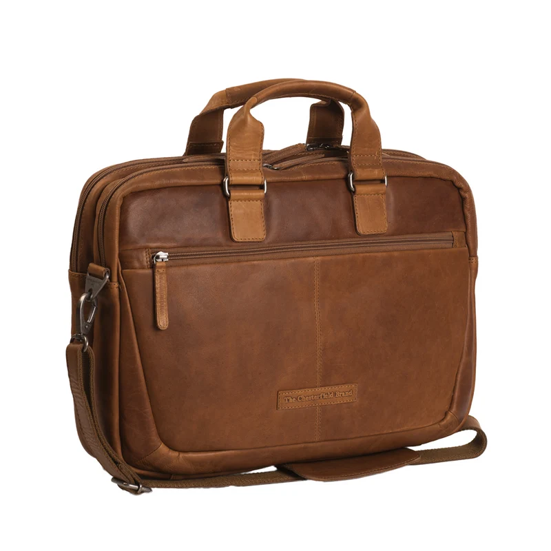The Chesterfield Brand Seth Cognac Leather Briefcase C40.101031