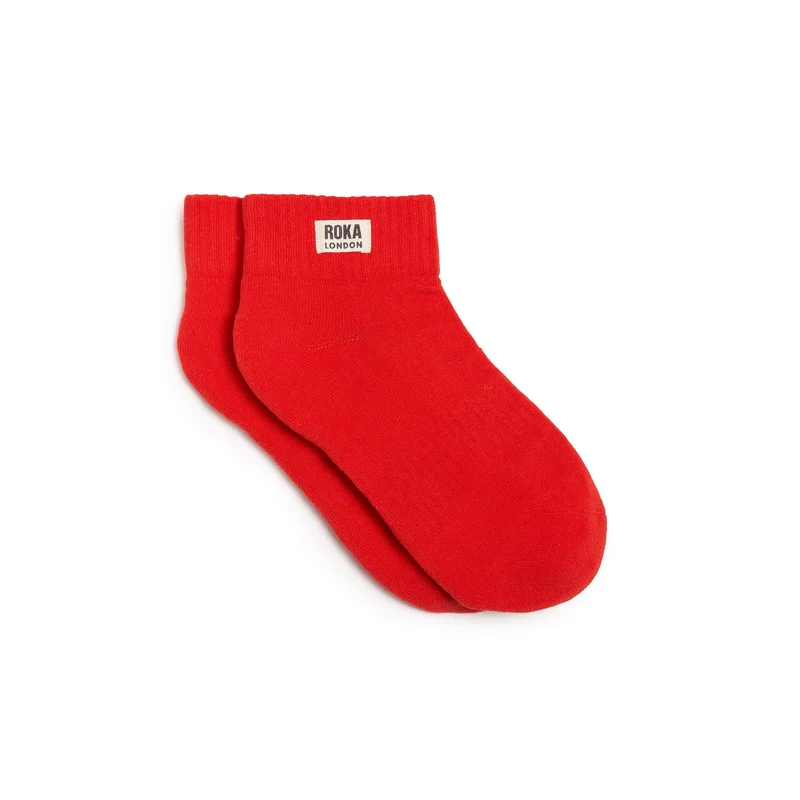 ROKA Wembley Biologisch Katoenen Crop Sokken - Cranberry