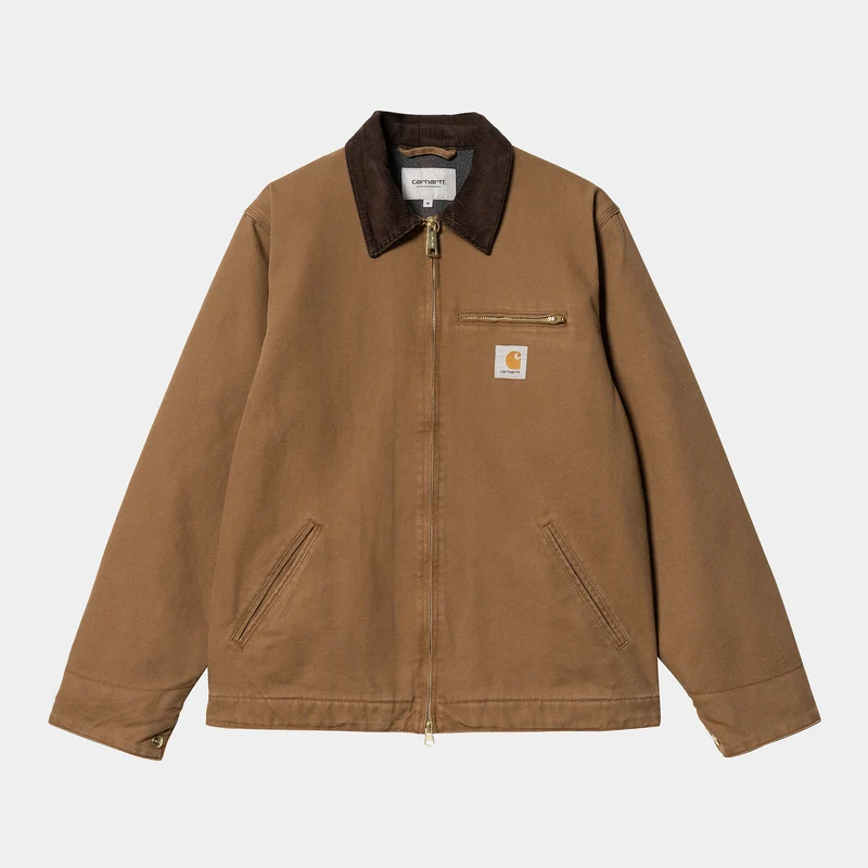 Carhartt WIP Heren Detroit Heavy Stone Wash-jas - Hamilton Bruin / Tabak