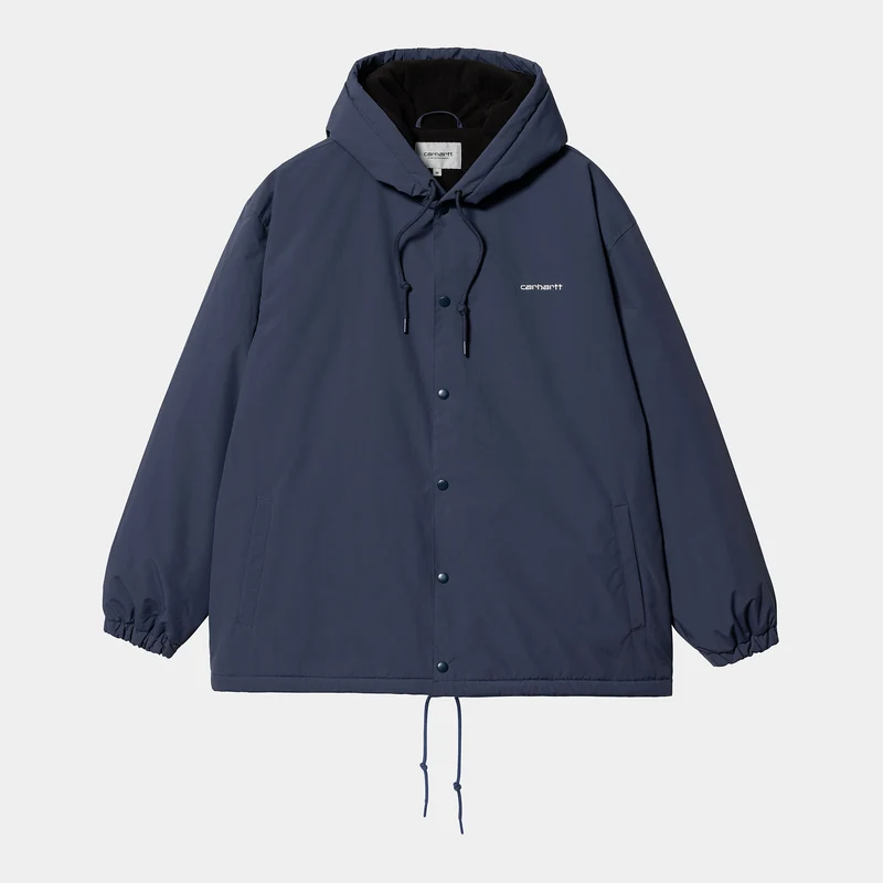 Carhartt WIP Heren Coachjack met capuchon - Blauw / Wit