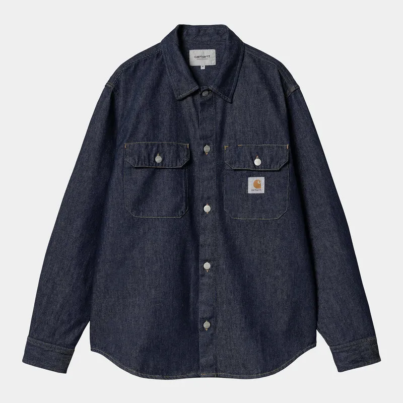 Carhartt WIP Heren Harvey Shirtjack - Blauw Gespoeld
