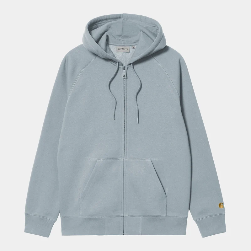 Carhartt WIP Heren Chase Zip Front Jacket Hoodie - Frosted Blue