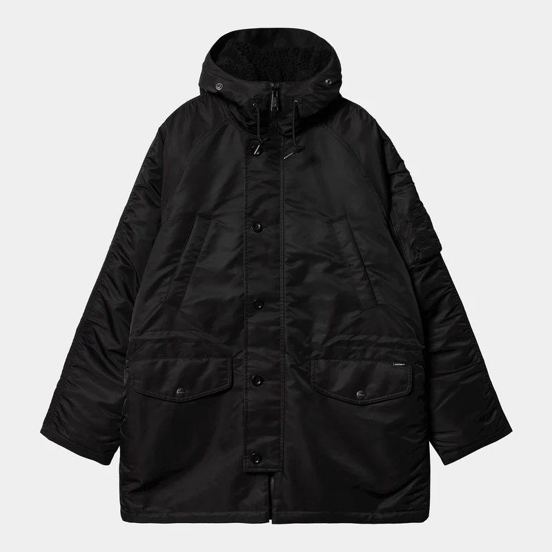 Carhartt WIP Heren Olten Parka Jas met Capuchon - Zwart