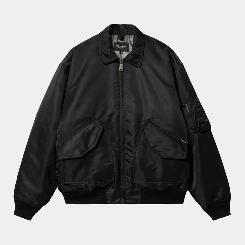 Carhartt WIP Heren Olten Bomberjack - Zwart / Rookgroen