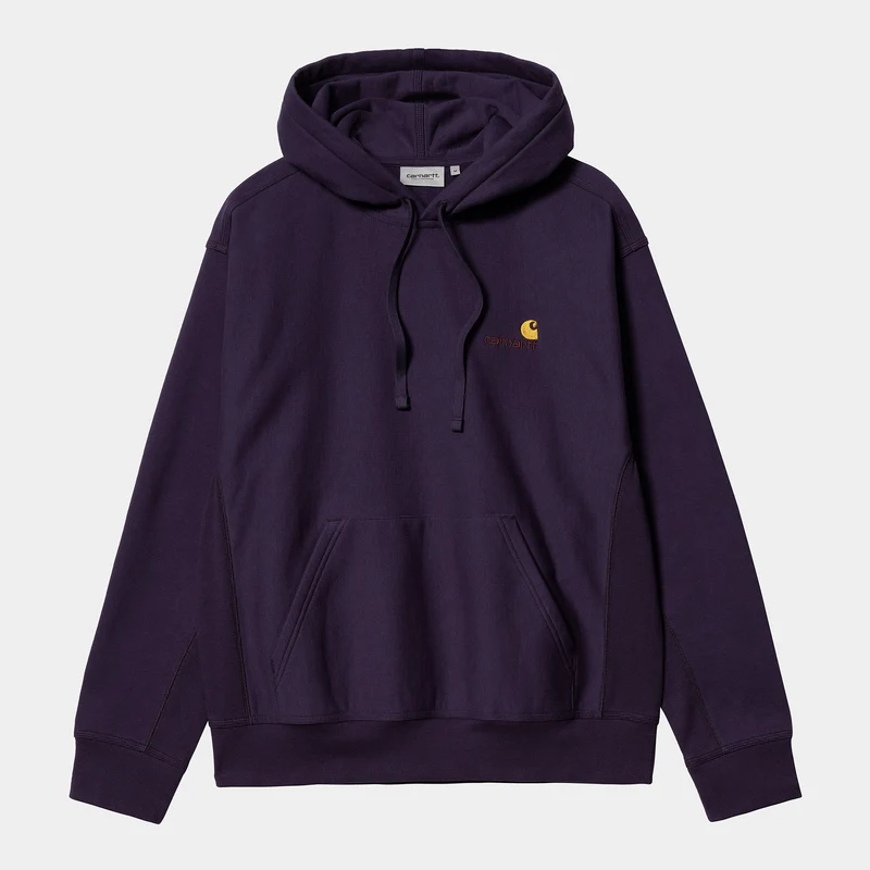 Carhartt WIP HEREN American Script Sweatshirt met capuchon - Cassis