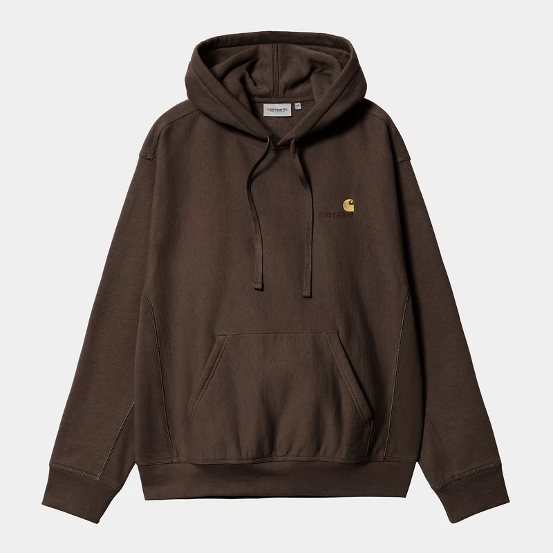 Carhartt WIP HEREN American Script Sweatshirt met capuchon - Tabak
