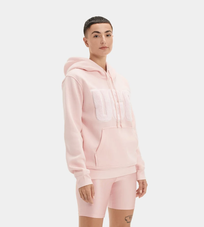 UGG Dames Rey Fuzzy Logo Hoodie - Lotusbloesem