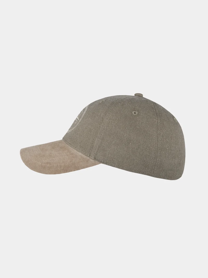 Abel - Katoenen baseball cap met suéde klep - Olijf groen