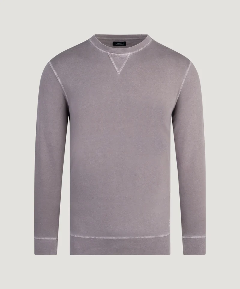 Jersey sweatshirt garment-dyed katoen taupe