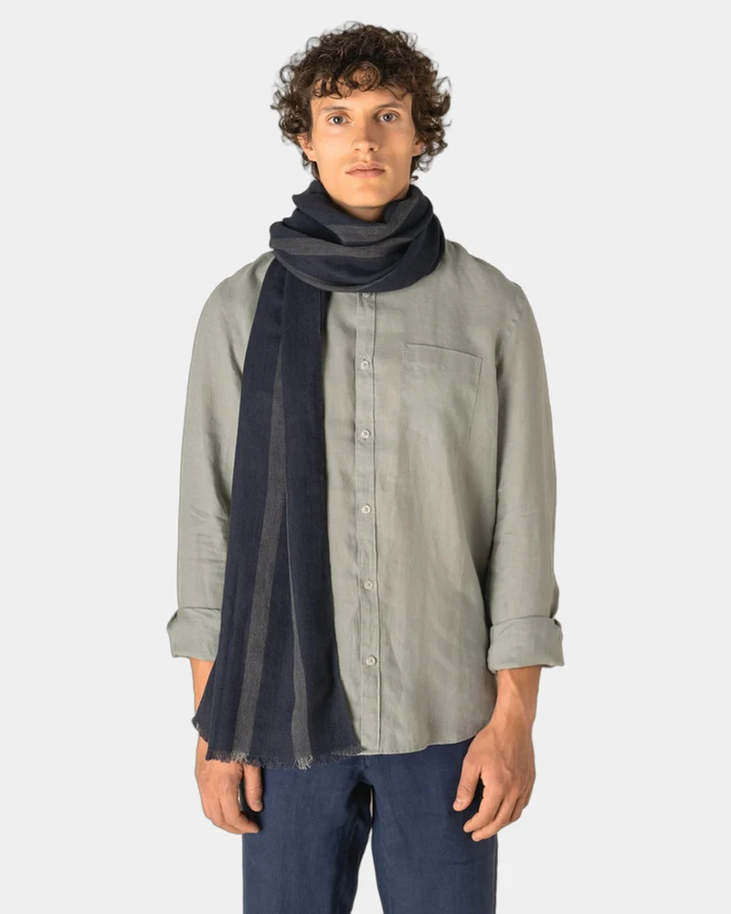 Sjaal katoen viscose gestreept unisex om te personaliseren