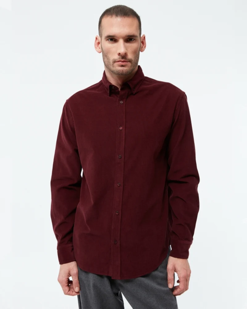 GIVN corduroy overhemd FABIAN WINE biologisch katoen