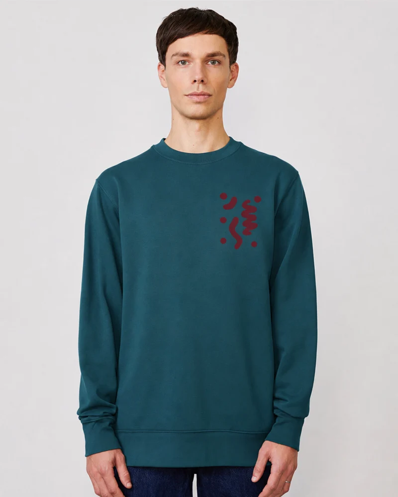 PÄÄLÄ heren sweater QUANTUM PETROL biologisch katoen