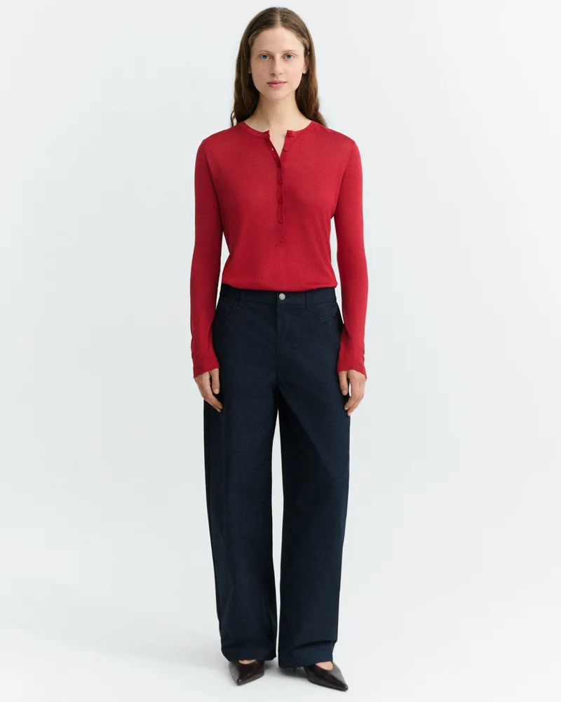 THINKING MU barrel broek MARISSA NAVY biologisch katoen