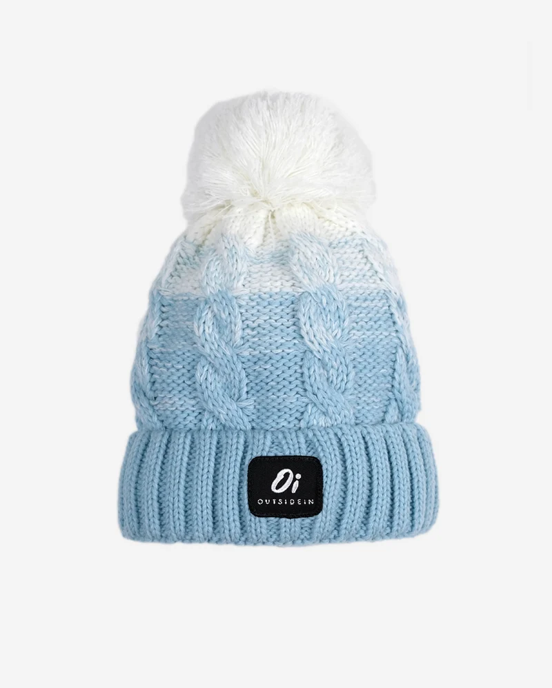 Outside In Unisex Arctic Fade Pom Pom Hoed - Blauw / Wit