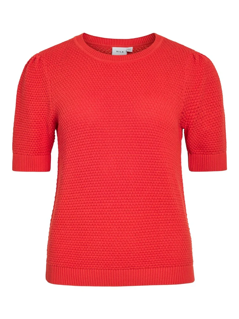 VIDALO O-NECK S/S KNIT TOP -