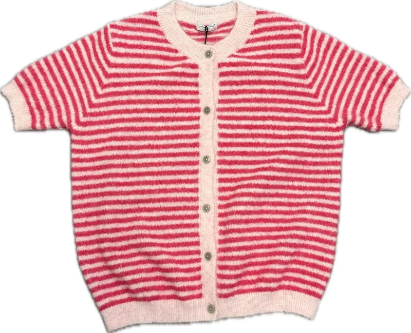 Vest s/sleeve pink-fuchsia