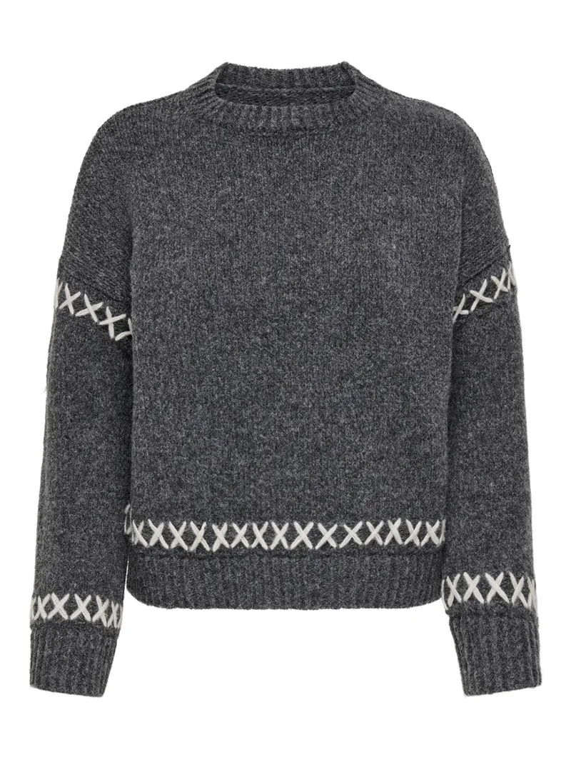 ONLAMANDA LIFE LS O-NECK DETA