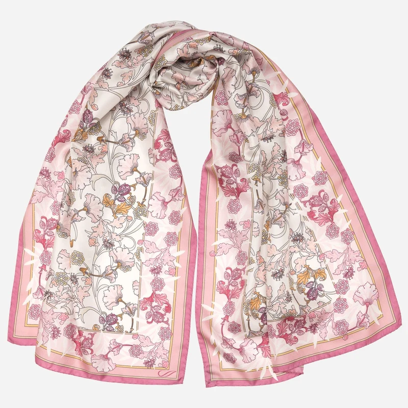 Ofelia - Long Silk Scarf - Pink