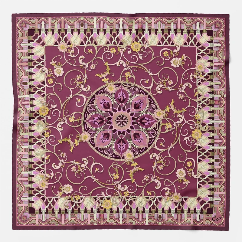 Natalia - Silk Scarf Shawl - Raspberry