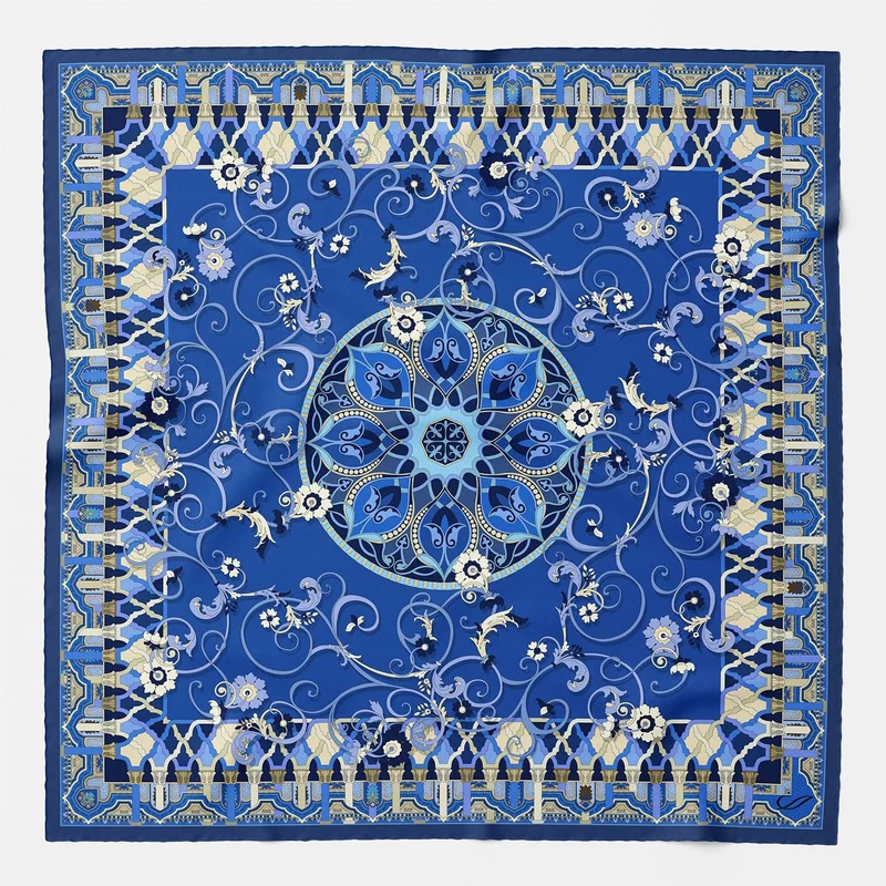 Natalia - Silk Scarf Shawl - Royal Blue