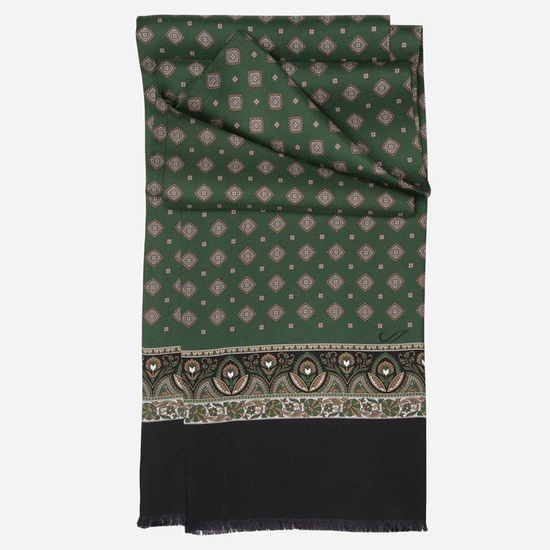 Ancona - Silk Scarf - Forest Green