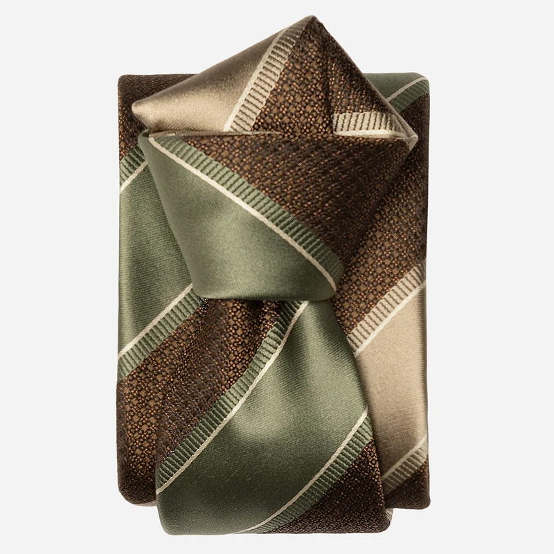 Ferrari - Silk Jacquard Tie - Green and Brown