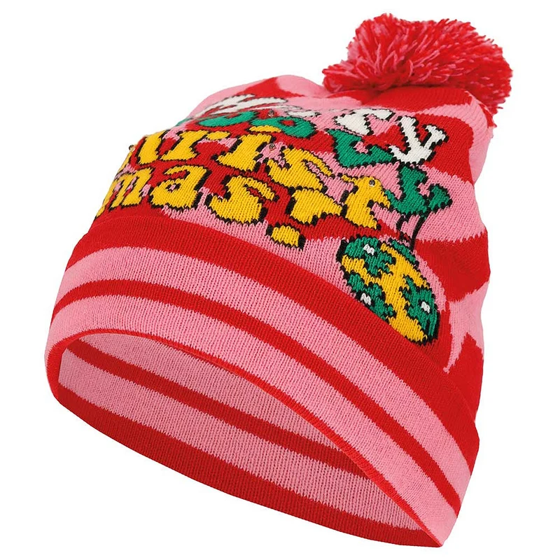Kerstmuts met lampjes - Christmas rocks one size - met pompon