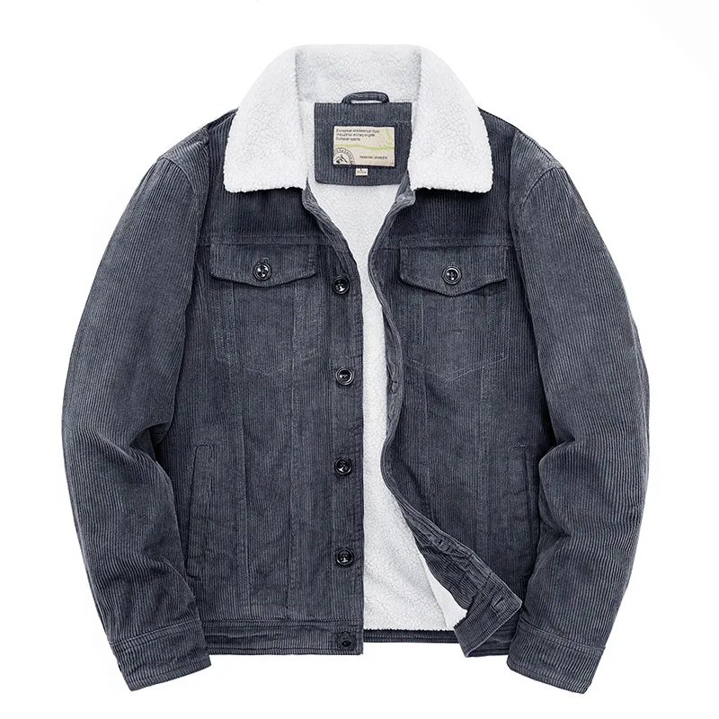 Men's Corduroy Jacket with Shearling Collar