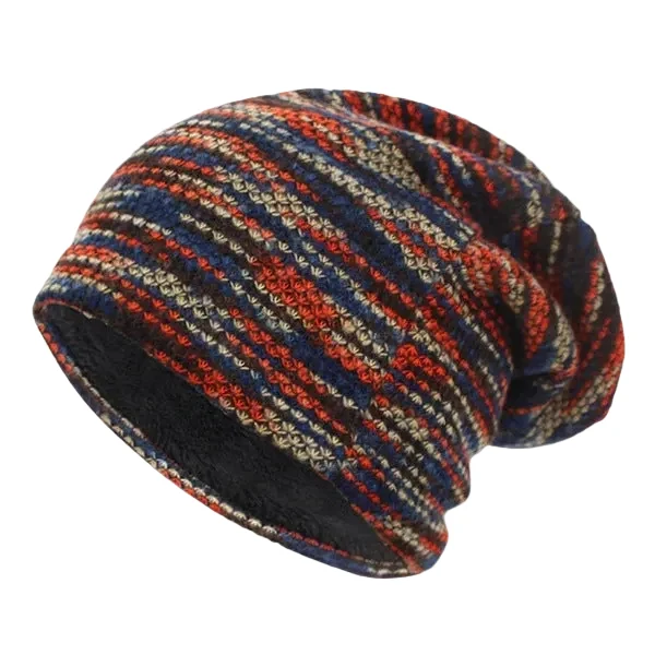 Dames Muts Gestreept voor Winterse Stijl en Comfort