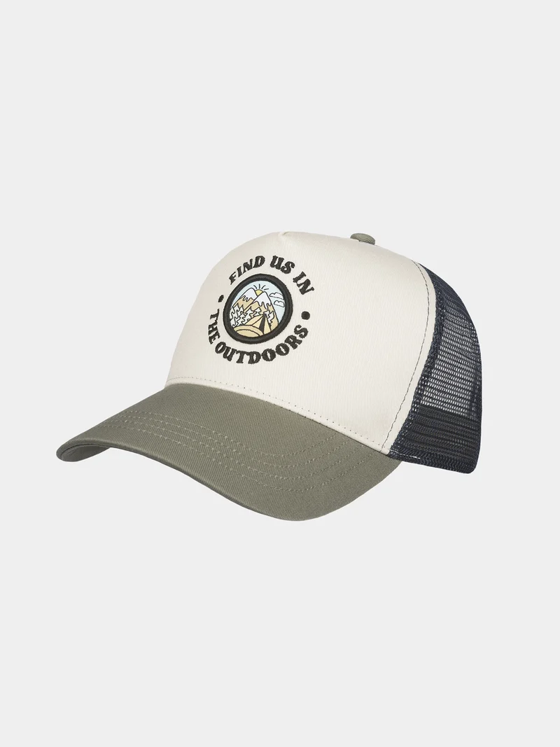 Don - Katoenen truckers cap - Olijf groen