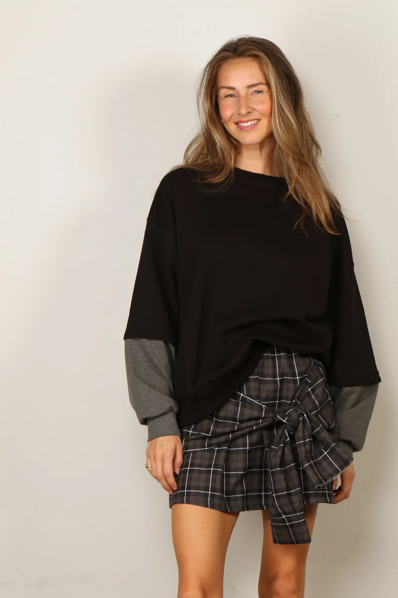 Johny - Sweater - Amy - Black/Grey