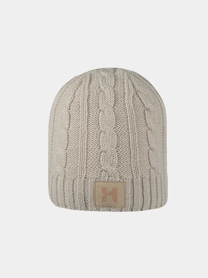 Dion - Gebreide muts met sierlijk patroon - Beige
